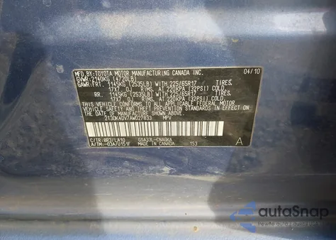 2010 Toyota Rav4 Limited V6 из США, поврежденный, VIN 2T3DK4DV7AW027833